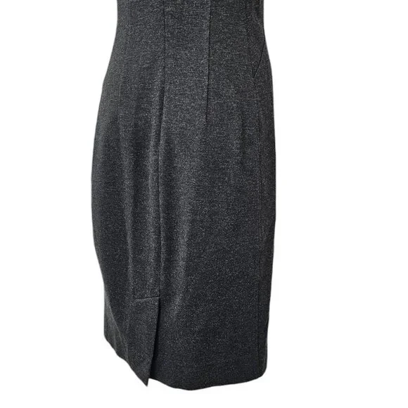 M.M.LaFleur Sheath Dress Size 0 Sleeveless The Lydia Ponte Charcoal Gray Stretch - Picture 6 of 10